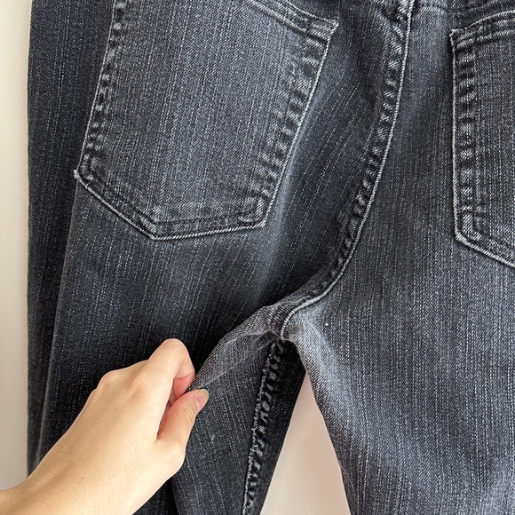 Merona Bootcut Black Denim Jeans, White Streaked Jeans, Size 14 Regular - Picture 13 of 16